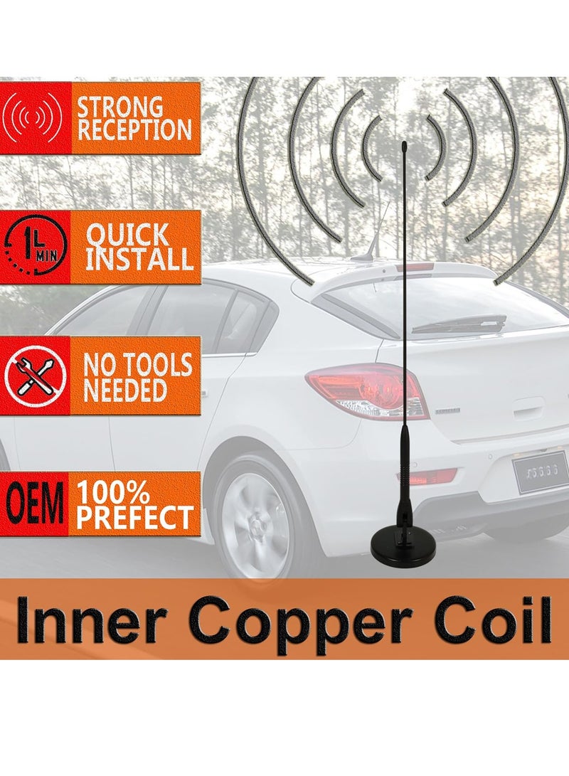Universal Magnetic Car Antenna 60cm – Strong AM/FM Signal Reception with Inner Copper Coil, Waterproof  Dustproof, Easy Quick Install, Flexible Mast, Weather Resistant Auto Radio Aerial for Cars, Tr - Image 3